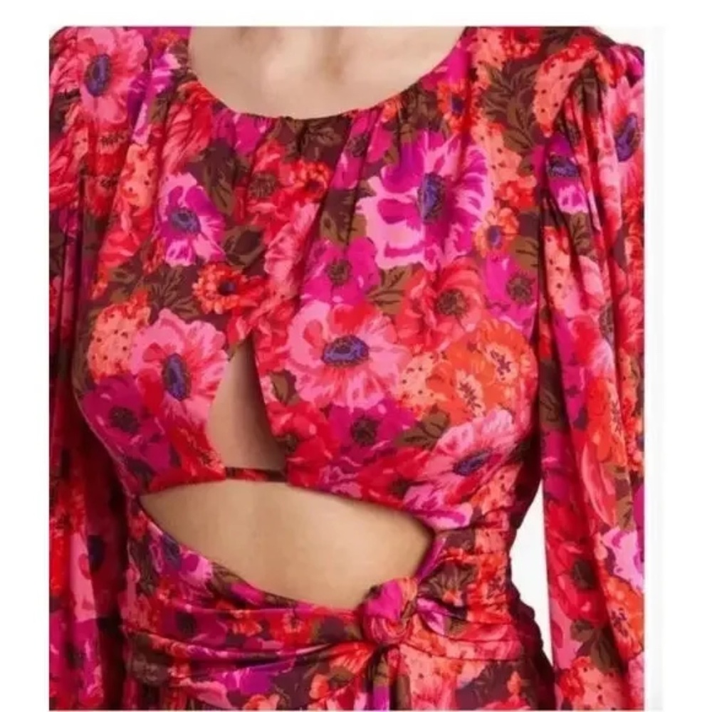 For Love & Lemons Lauren Floral Cutout Mini Dress Size XS NWT - Picture 5 of 14